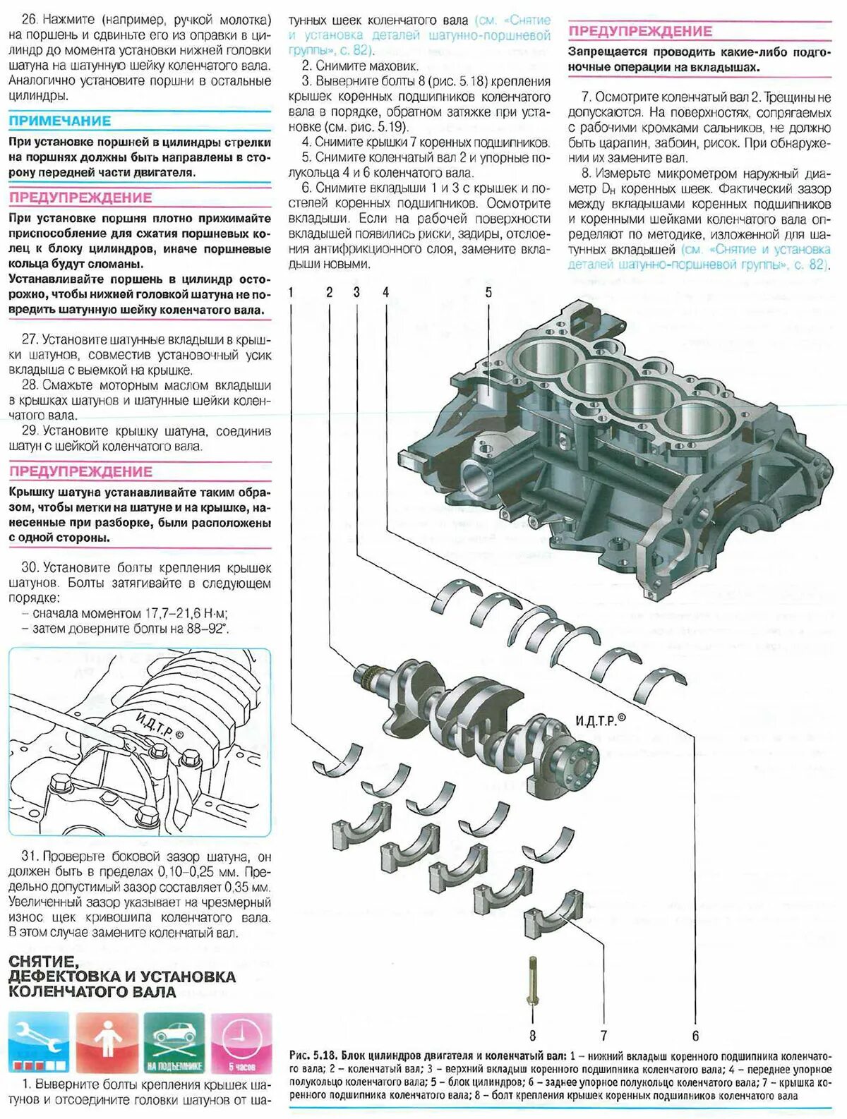 Протяжка вкладышей. Момент затяжки Шатунов Kia Rio 1.4. Момент затяжки коренных вкладышей 4g69s4n. Момент затяжки коренных шеек коленвала. Момент протяжки коренных и шатунных вкладышей Лансер 9.