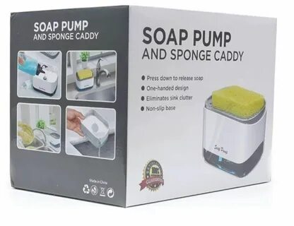 Soap pump and sponge caddy