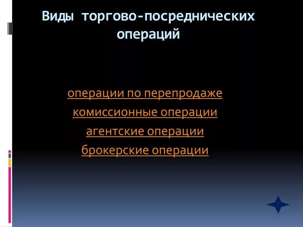 Основные торговые операции. Виды посреднических операций. Торгово-посреднические операции. Виды торговых операций. Комиссионные торгово-посреднические операции.