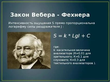 Закон вебера фехнера