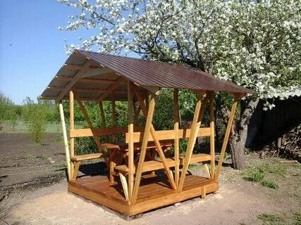 Беседка своими руками из подручных материалов