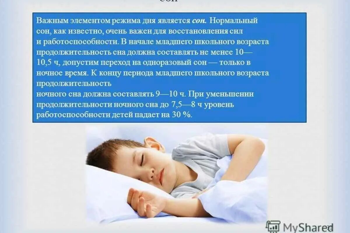 Сон ребенка. Продолжительность ночного сна для детей. Сон детей младшего школьного возраста. Условия для здорового сна ребенка.