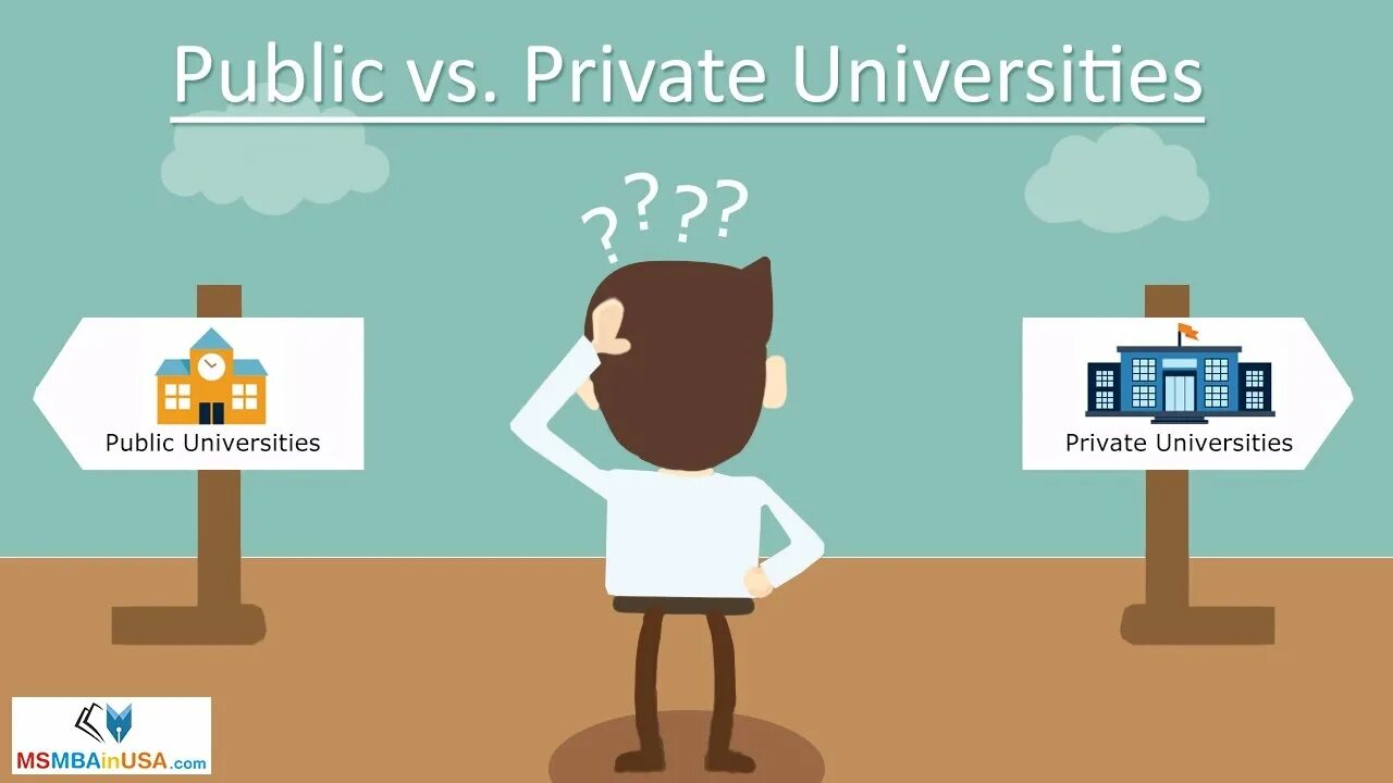 Public and private University. Public institution. Private and public institutions.