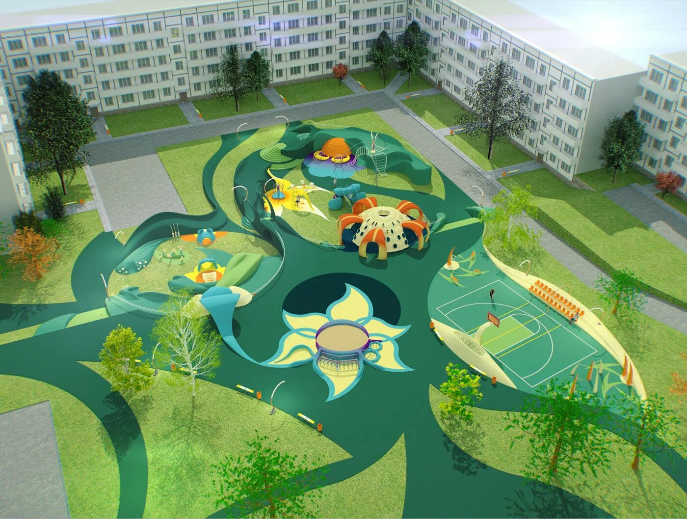 Двор садика. Проект детской площадки. Ландшафт детского сада. Современный детский сад проект. Детские площадки проекты.