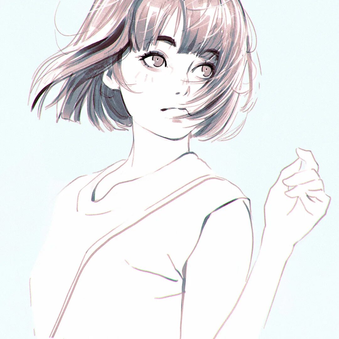 Нарисованная девушка с каре. Илья кувшинов рисунки. Нарисованная девушка в очках. Ilya kuvshinov арт в полный рост. Девочка с каре.