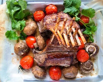 Бараньи ребра с овощами