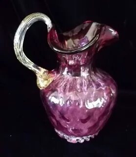 Vintage cranberry glass pitcher