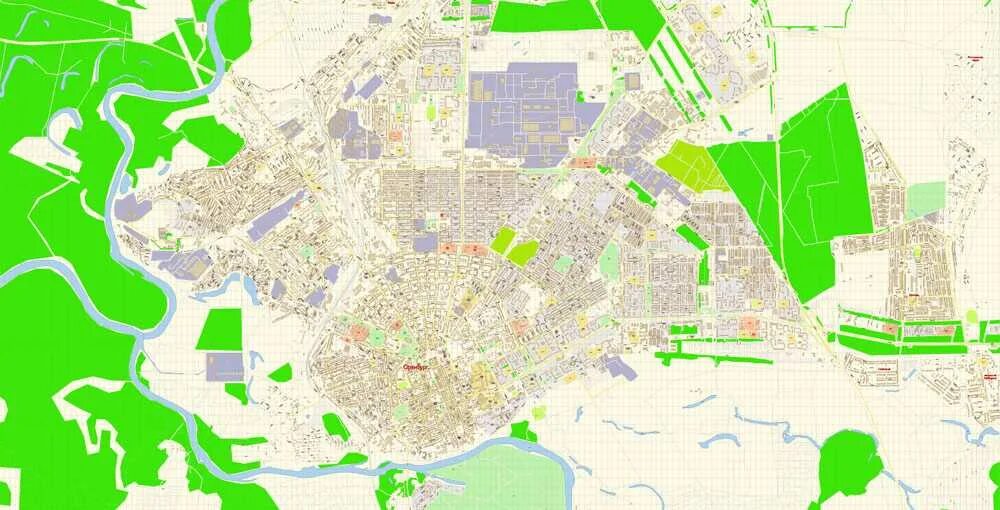 Карта города оренбурга с улицами и домами