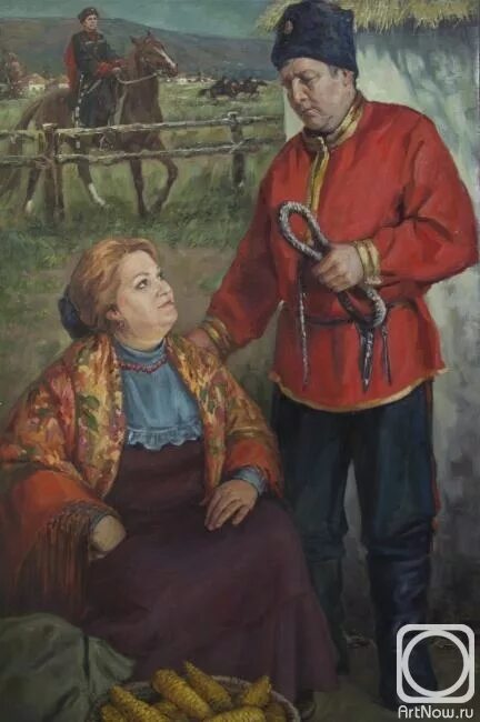 Как казачка крепко. Казак и казачка. казачки в живописи. казаки картины. кубанские казаки картины.