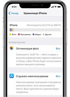 Память загружена на айфон