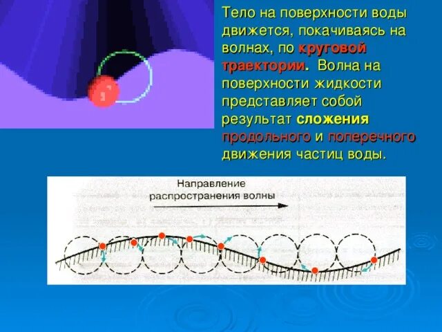 Движение волн. Распространение волн в жидкостях. Распространение волн в воде. Движение частиц воды. Волны на поверхности жидкости.