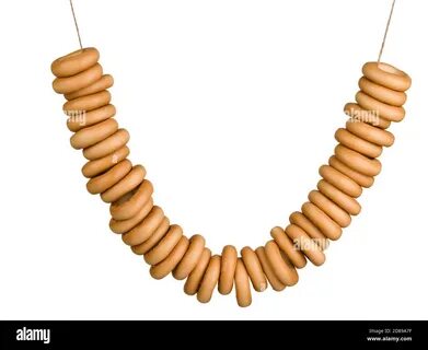 Sheaf of tasty bagels isolated on white background Stock Photo - Alamy