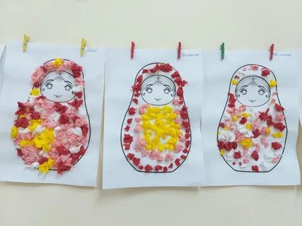 Аппликация матрешка