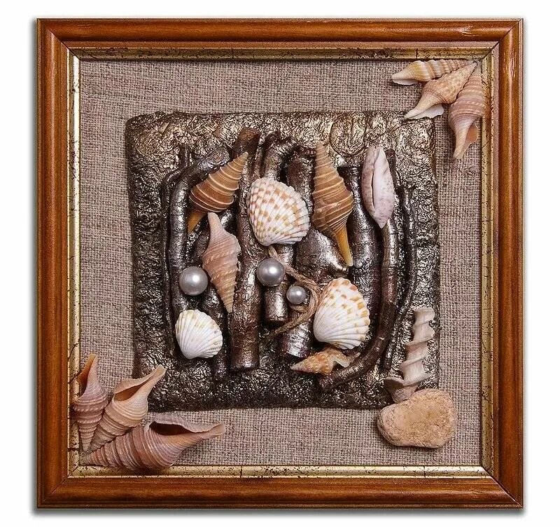 Композиция из ракушек. Панно с ракушками. Панно из ракушек своими руками. Круглое панно. Картины из ракушек и камней.