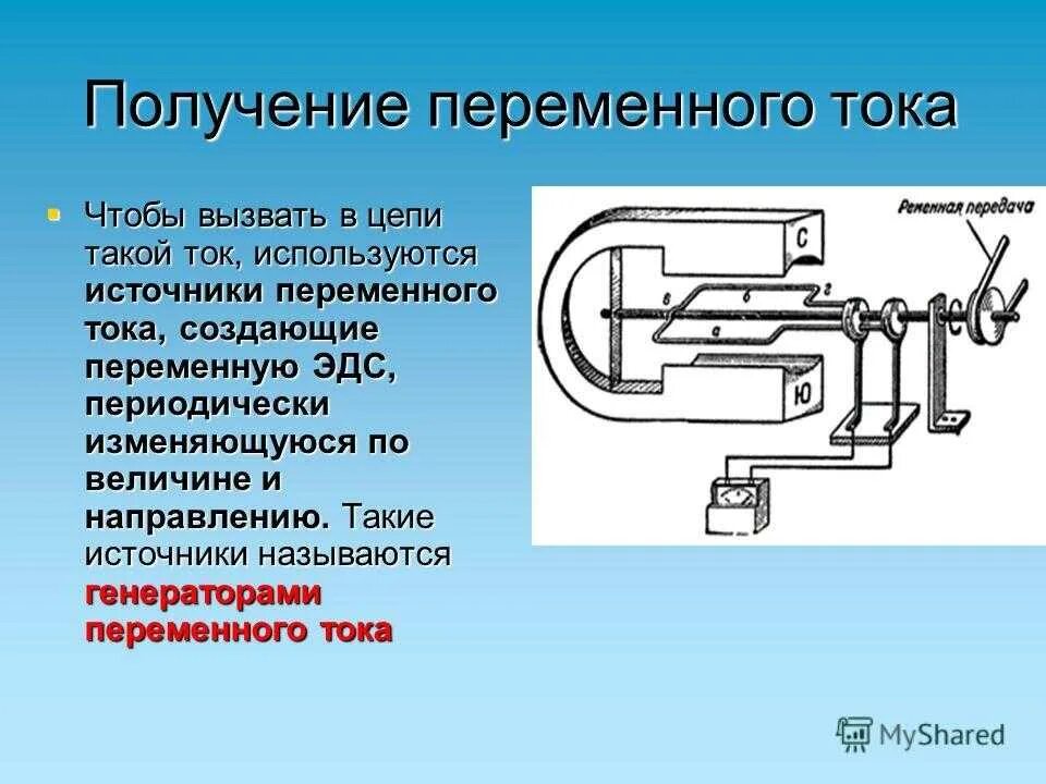 Сообщение получение переменного тока. Процесс получения переменного тока. получение переменного тока схема. схема получения электрического тока. устройство для получения переменного тока.