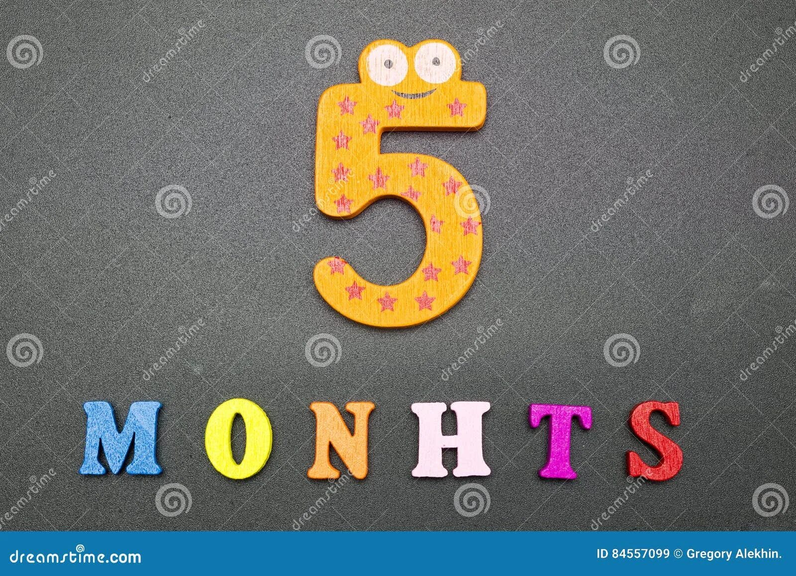 Month number. 5 months надпись. 5 months картинки. 5 months.