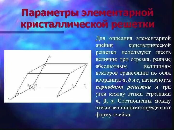 Параметры элементарной ячейки кристаллической решетки. Параметры кристаллической ячейки. Параметры ячейки кристалла. Что такое параметры элементарной ячейки в кристалле. Параметр элементарной ячейки