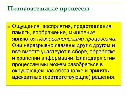Познавательные процессы эмоции и чувства