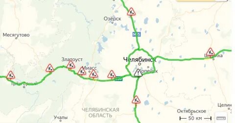 Златоуст миасс расстояние на машине