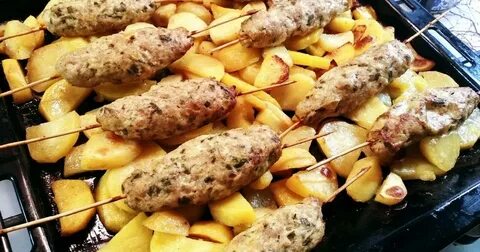 Кебаб с овощами в духовке