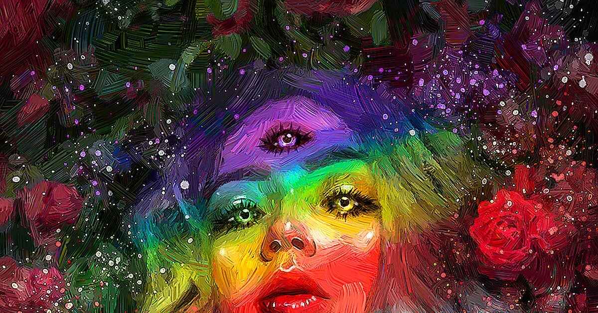 Digital paint. Радужный портрет. Радуга портрет арт. Портрет радужных друзей. The Rainbow portrait картина.