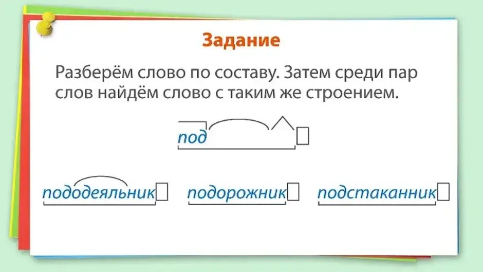 Разобрать по составу слово глядел