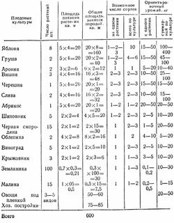 Таблица яблони