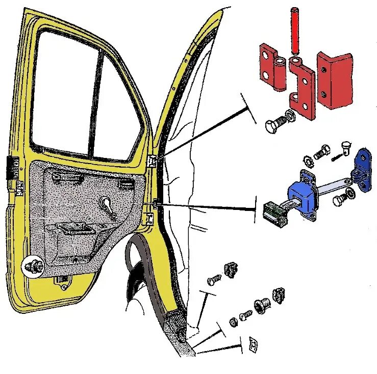Не открывается дверь газель. Механизм открывания передней двери ГАЗ 3302. Ремкомплект замка двери Газель 3302. Механизм открывания двери Газель 3302. Кронштейн ограничителя двери кабины Газель 3302.