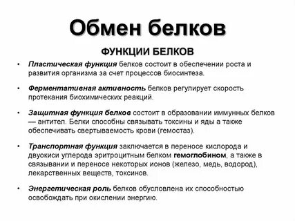 Обмен белков основные функции