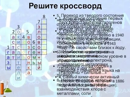 Простые и сложные вещества кроссворд