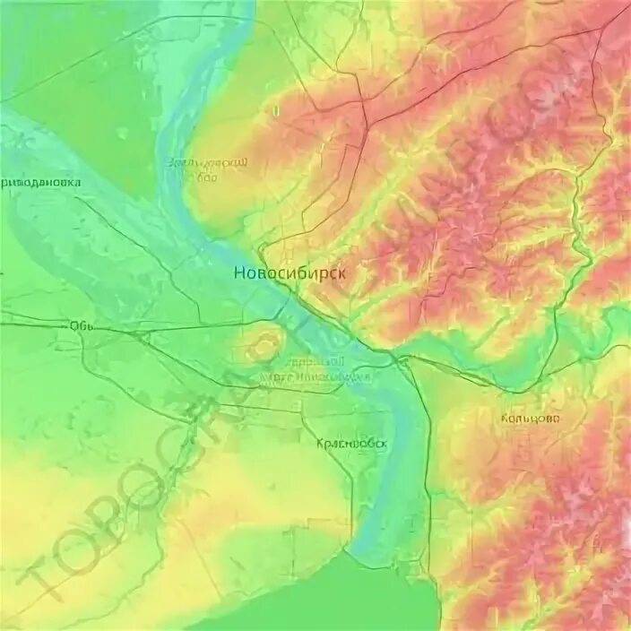 Карта высот новосибирска. Карта рельефа Новосибирска. Топографическая карта Новосибирска с рельефом. Рельеф Новосибирска.