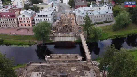 Новый пешеходный мост в пскове