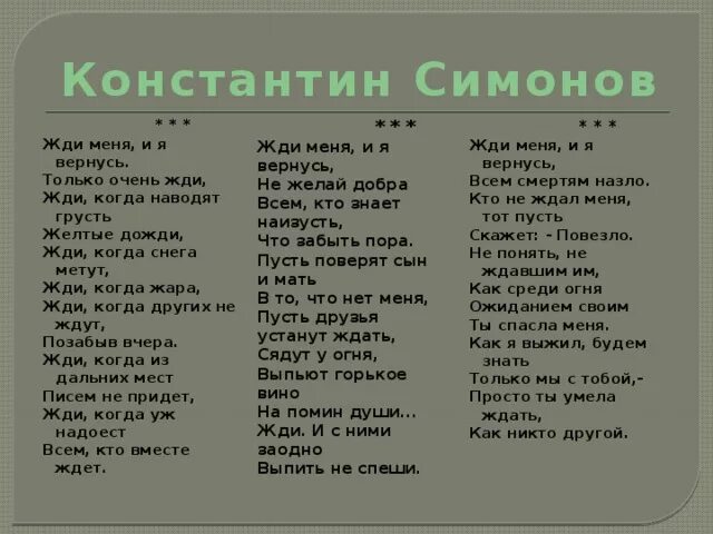 Стихотворение жди меня полностью. Жди меня стих. Жди меня... Стихотворения.. Жди меня стихотворение Симонова.