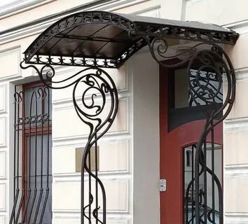 Кованые козырьки над входом