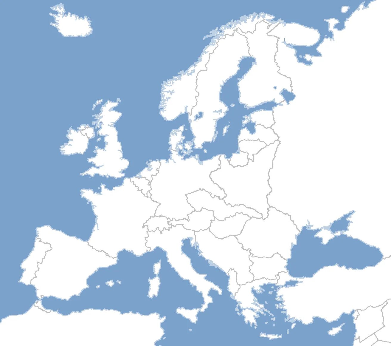 Europa und. Карта - Европа. Границы государств Европы. Карта Европы с границами. Контурная Европы.