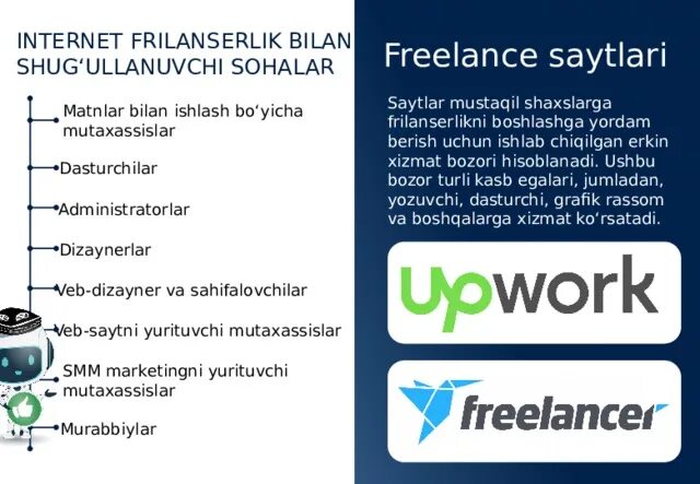 Cambridge informatika 8. Freelance saytlari bilan tanishish. Frilanserlik. Frilanserlik saytlari. Web freelance haqida tushuncha.