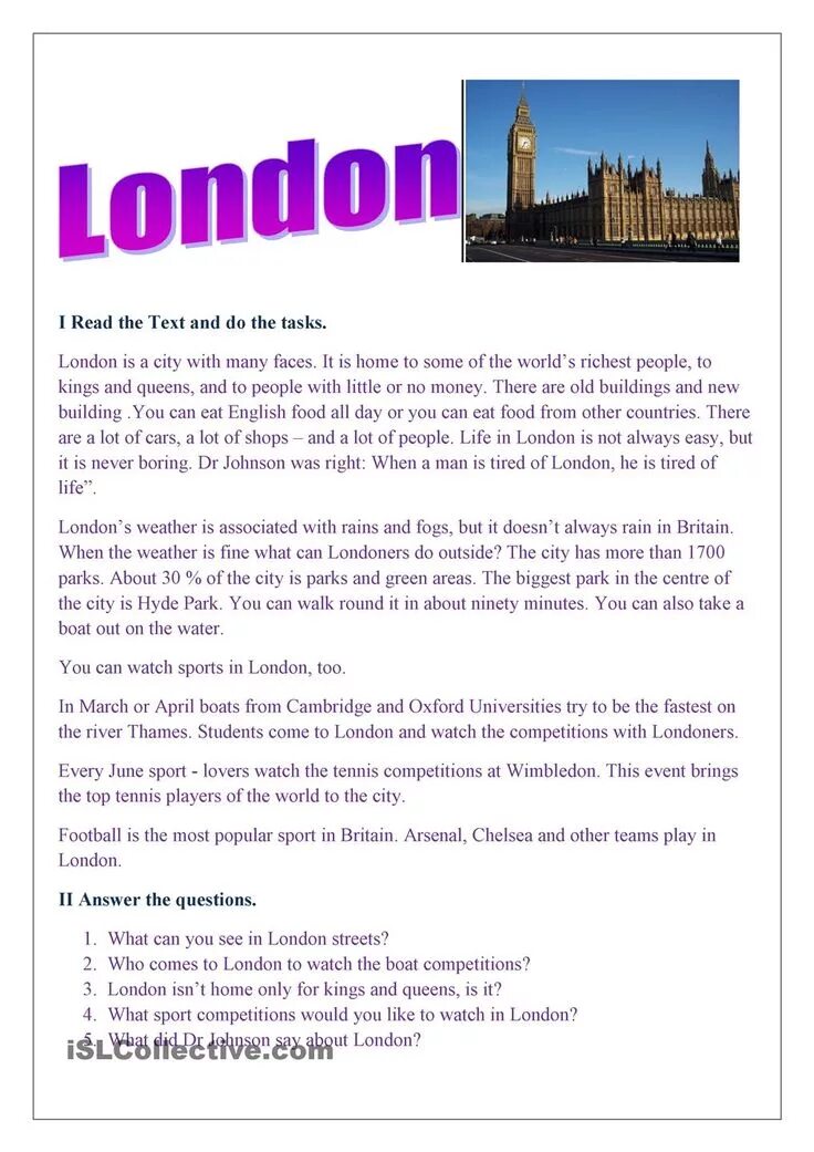 Лондон Worksheets. Reading about London for Kids. Read about London. Достопримечательности Лондона Worksheets. Topic britain