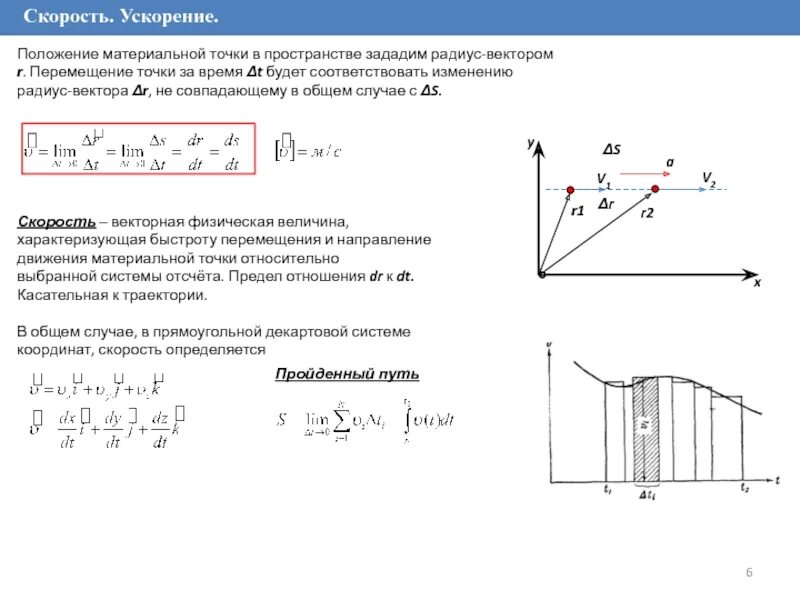 Найти полную скорость и ускорение. Скорость перемещения материальной точки. Кинематика материальной точки скорость ускорение. Перемещение, скорость и ускорение материальной точки.. Векторы перемещения скорости и ускорения.