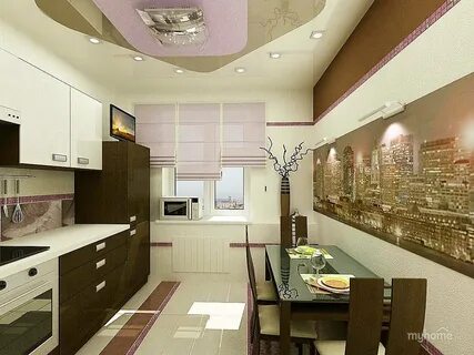 Проекты прямоугольных кухонь