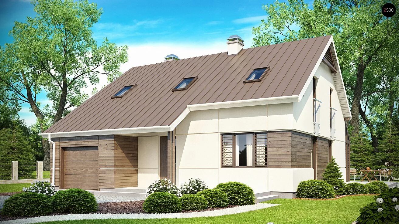 Проект дома 23. Проект дома 23. Дом с мансардой и террасой и гаражом 150м2. Красивый дом с гаражом в подвале. Проект дома с мансардой.