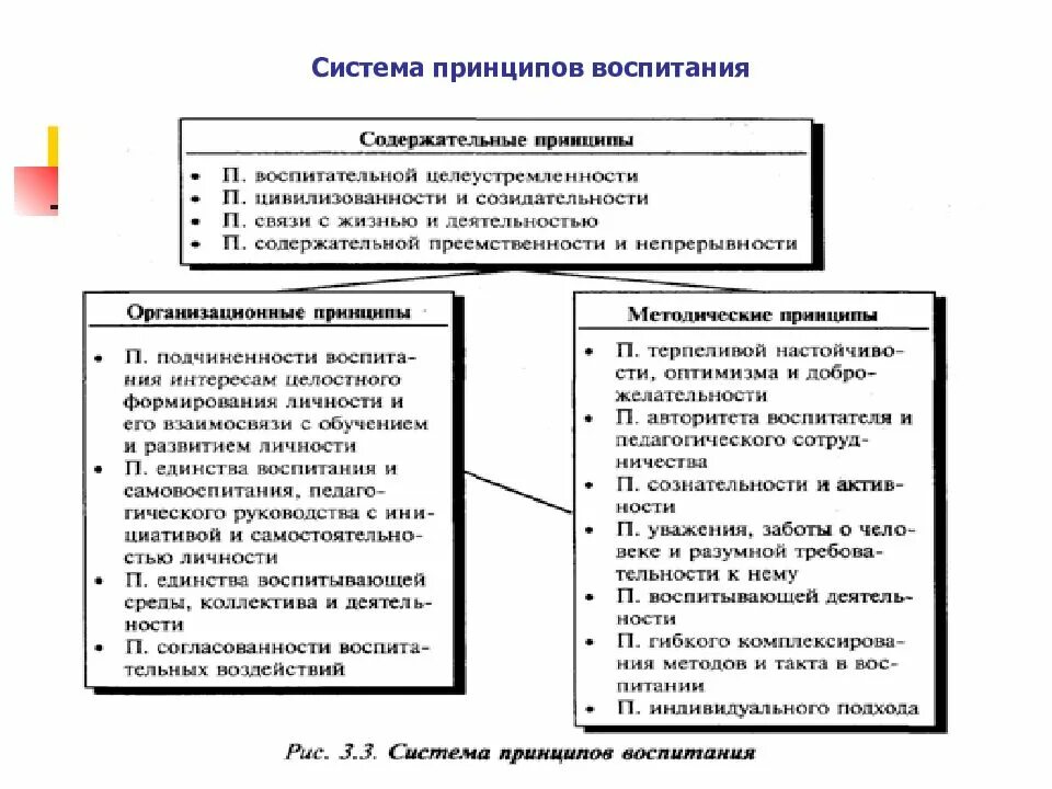 Принципы воспитания реализация принципов воспитания