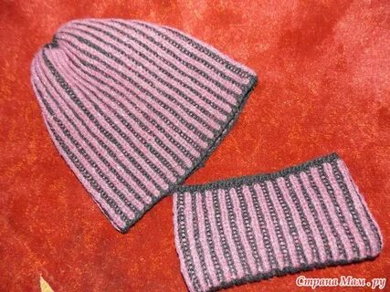 Шапка полупатентной резинкой спицами