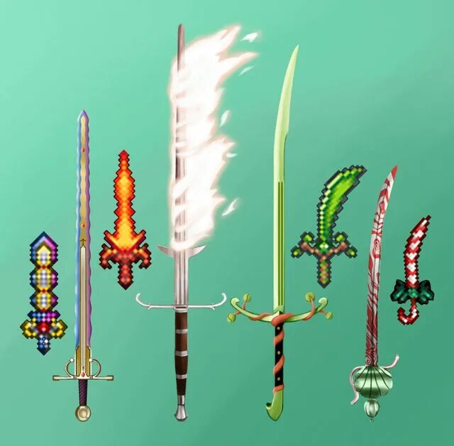 Terraria swords. Медный меч террария. Мечи из террарии. Титановый меч террария. Медный кинжал террария.