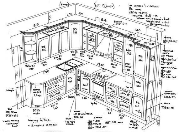 Чертеж кухни. Кухонные гарнитуры чертежи. Схема кухни с размерами. Сколько частей в кухне