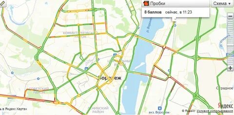 Карта пробок воронеж сейчас