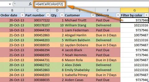 Фильтр по цветам в excel