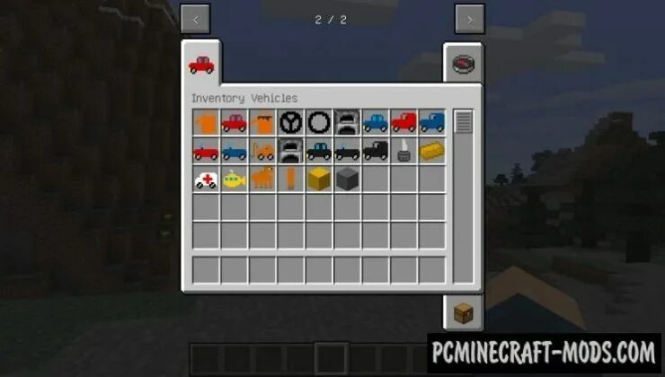 Мод чтобы видеть инвентарь. Мод inventory vehicles. машина майнкрафт в инвентаре. simple vehicles инвентарь. супер инвентарь в майнкрафте.