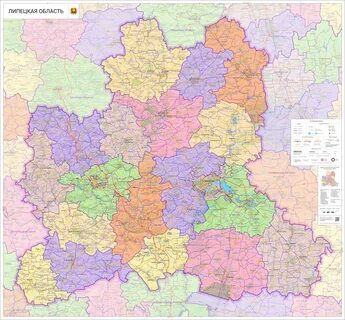 Карта липецкой области с соседними областями