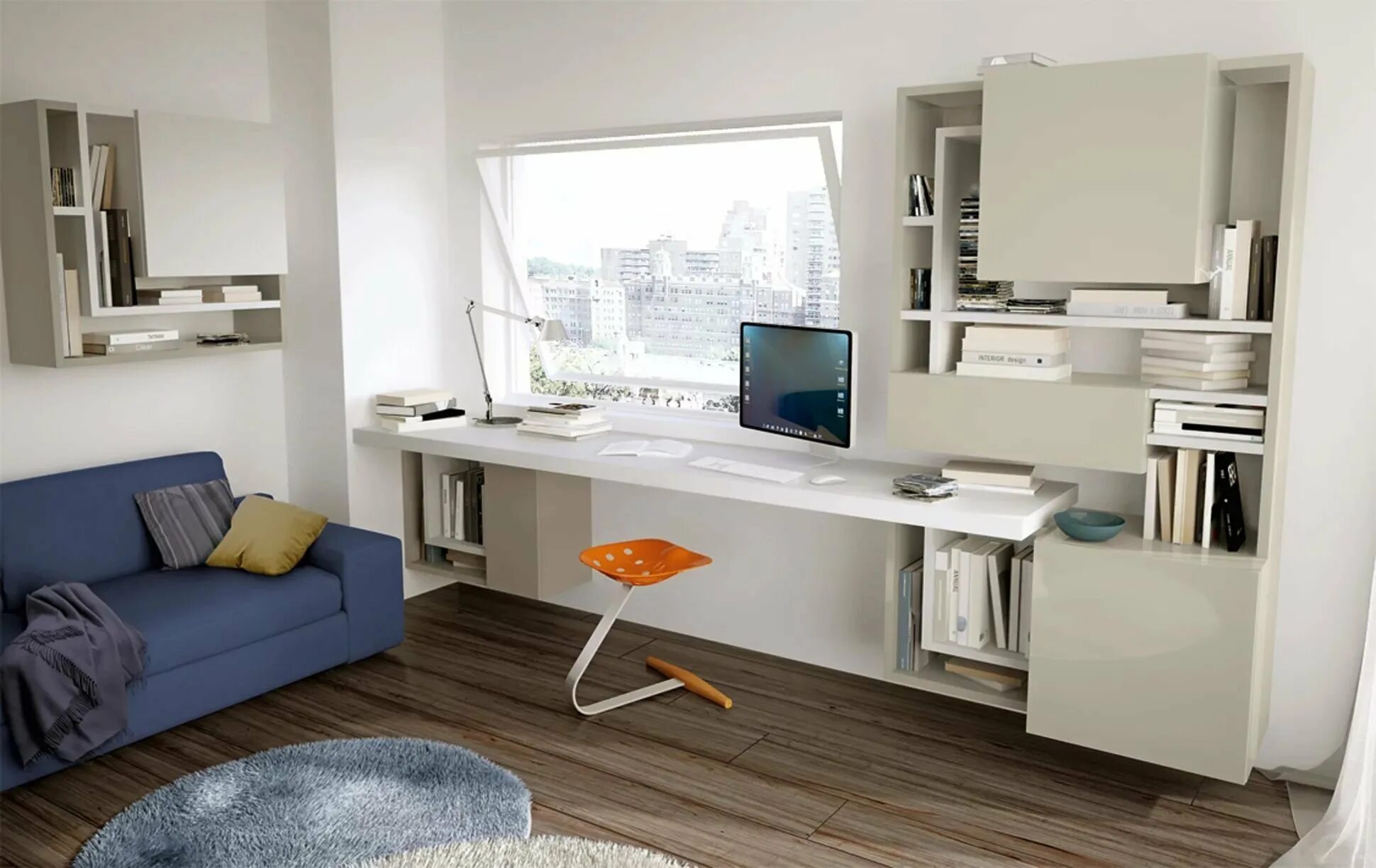 Современный письменный стол. Компьютерный стол в интерьере. Письменный стол в интерьере. Дизайнерский письменный стол.
