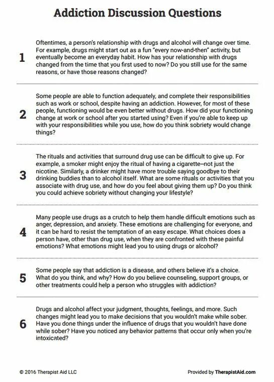 With whom you discuss this question yesterday. Addictions worksheets. will questions for discussion. alcohol worksheets. about addictions.
